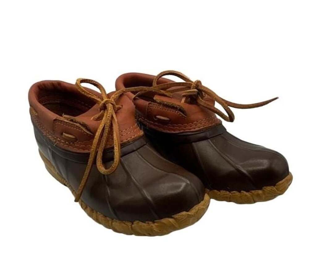 Cabelas Duck Boots Size 8 Brown Leather Slip-On